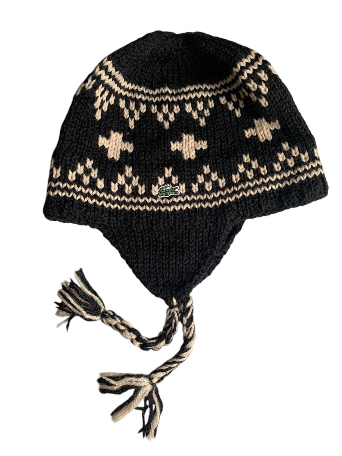 Japanese Brand LACOSTE EARFLAP KNITTED RARE WINTER SESSIONS BEANIE HATS Size ONE SIZE - 2 Thumbnail
