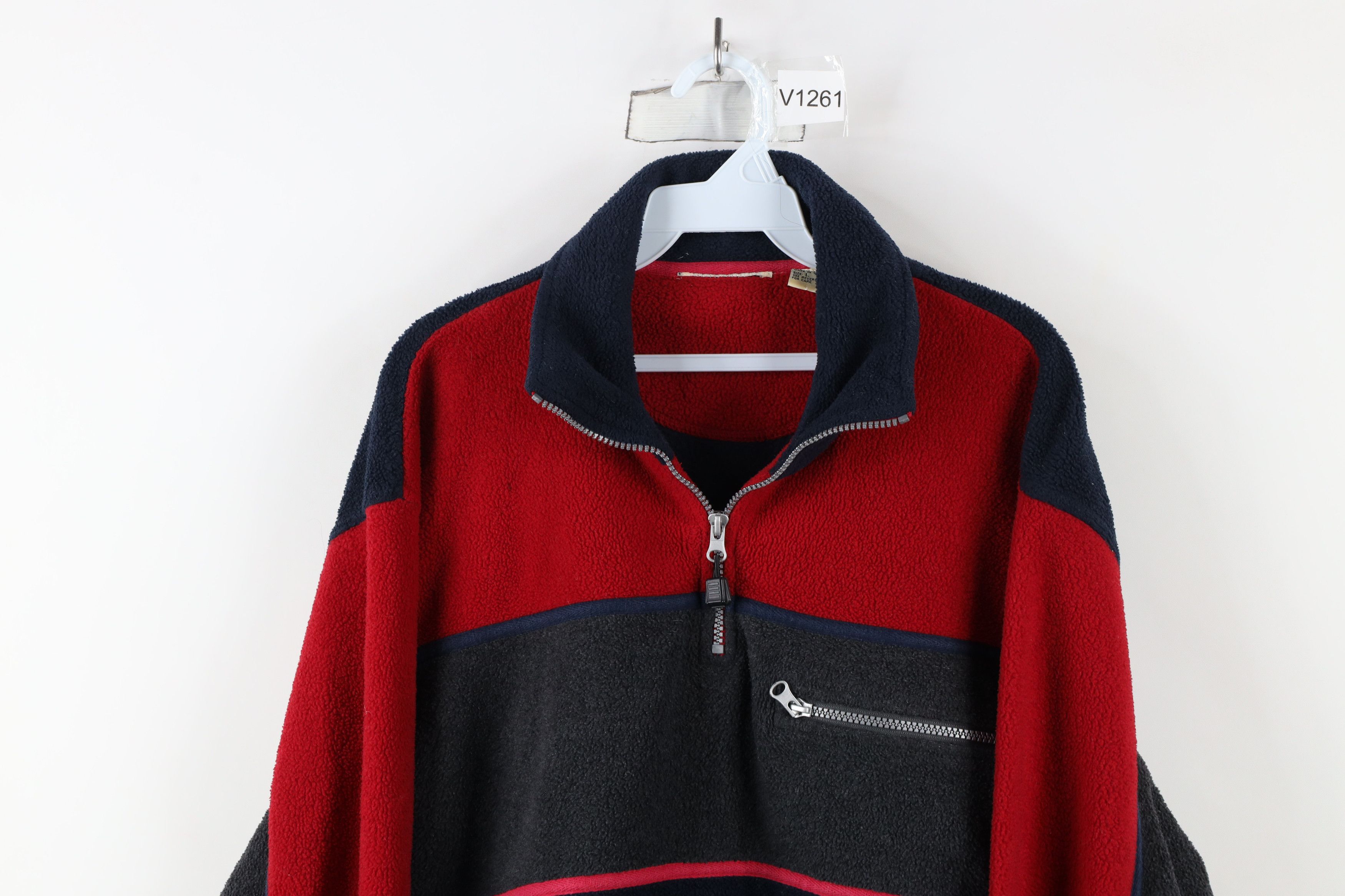 Vintage Vintage 90s Streetwear Half Zip Fleece Pullover Sweater Size US L / EU 52-54 / 3 - 2 Thumbnail