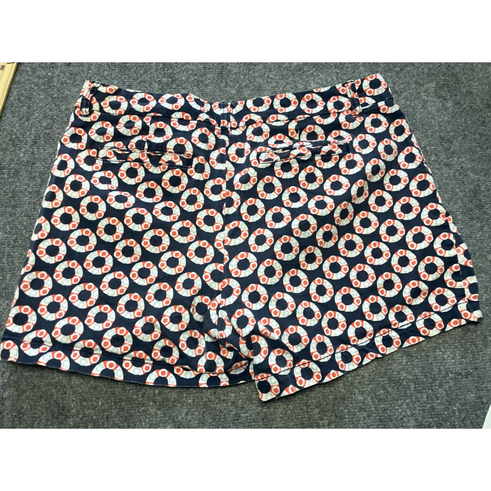 Vintage Crown & Ivy Shorts Women's Size 14 36" Waist Blue Life Saver Pattern Beach Pool Casual Beachwear Pants Menopause? Size 36" / US 14 / IT 50 - 5 Thumbnail