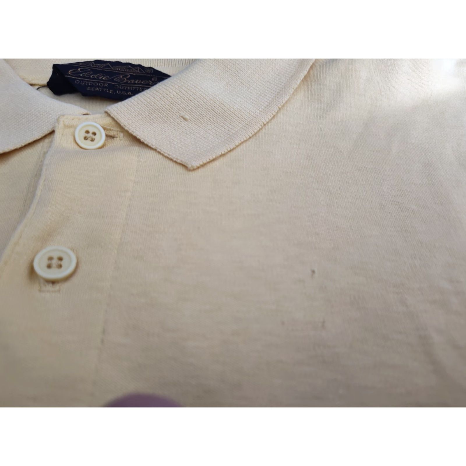 Eddie Bauer VINTAGE Eddie Bauer Polo Shirt Short Sleeve Men M Yellow 40 Chest Solid 100% Cotton USA Made 1990s Golf Preppy Mens Size US M / EU 48-50 / 2 - 7 Thumbnail
