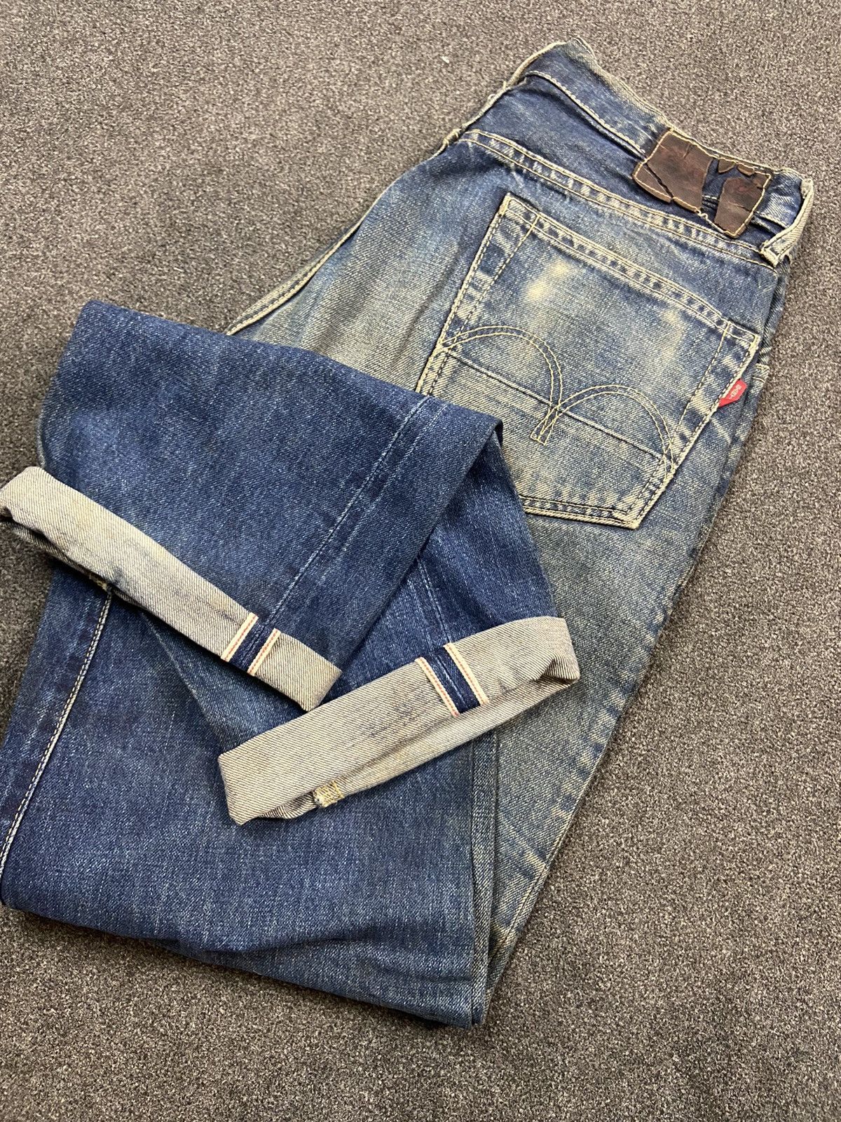 Japanese Brand × Vintage Vintage Bartack Mud Honey Comb Selvedge Denim Size US 30 / EU 46 - 1 Thumbnail