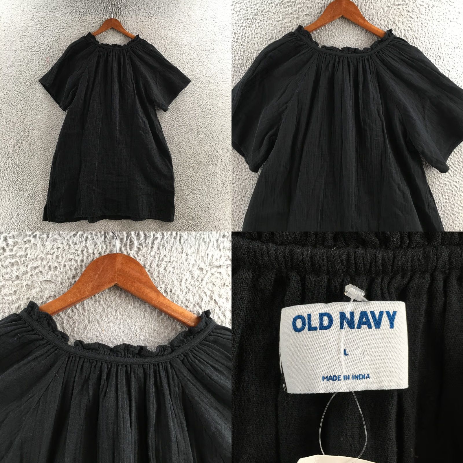 Old Navy Old Navy Maternity Short-Sleeve Swing Dress Womens L Black Cotton V-Neck NEW Size L / US 10 / IT 46 - 8 Thumbnail