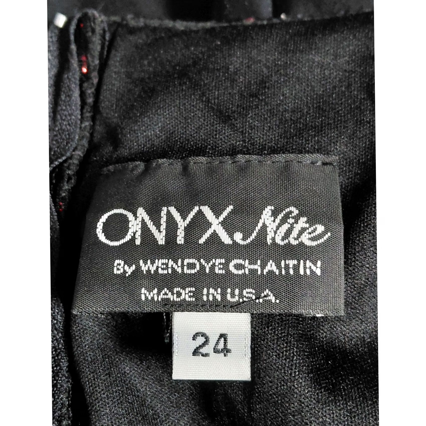 Vintage ONYX Nite Dress Sleeveless Long Solid Polyester Plus Size 24 Black Formal Party Cocktail USA Made Womens Size 4XL / US 24-26 - 4 Thumbnail