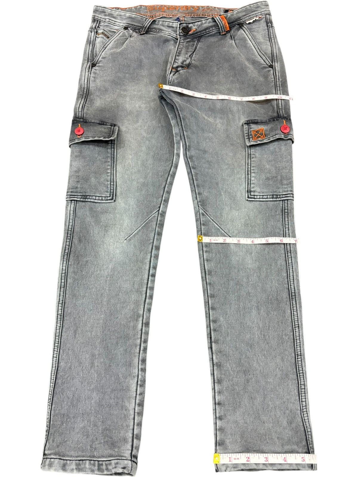 Superdry Vintage Superdry Charcoal Wash Cargo Jeans Size US 33 - 13 Thumbnail