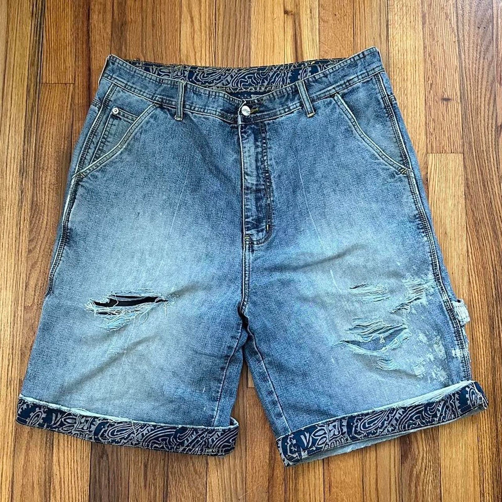 Snoop Dogg RARE Vintage 90s Snoop Dogg Jean Shorts Hip Hop Baggy 36 Size US 36 / EU 52 - 3 Thumbnail