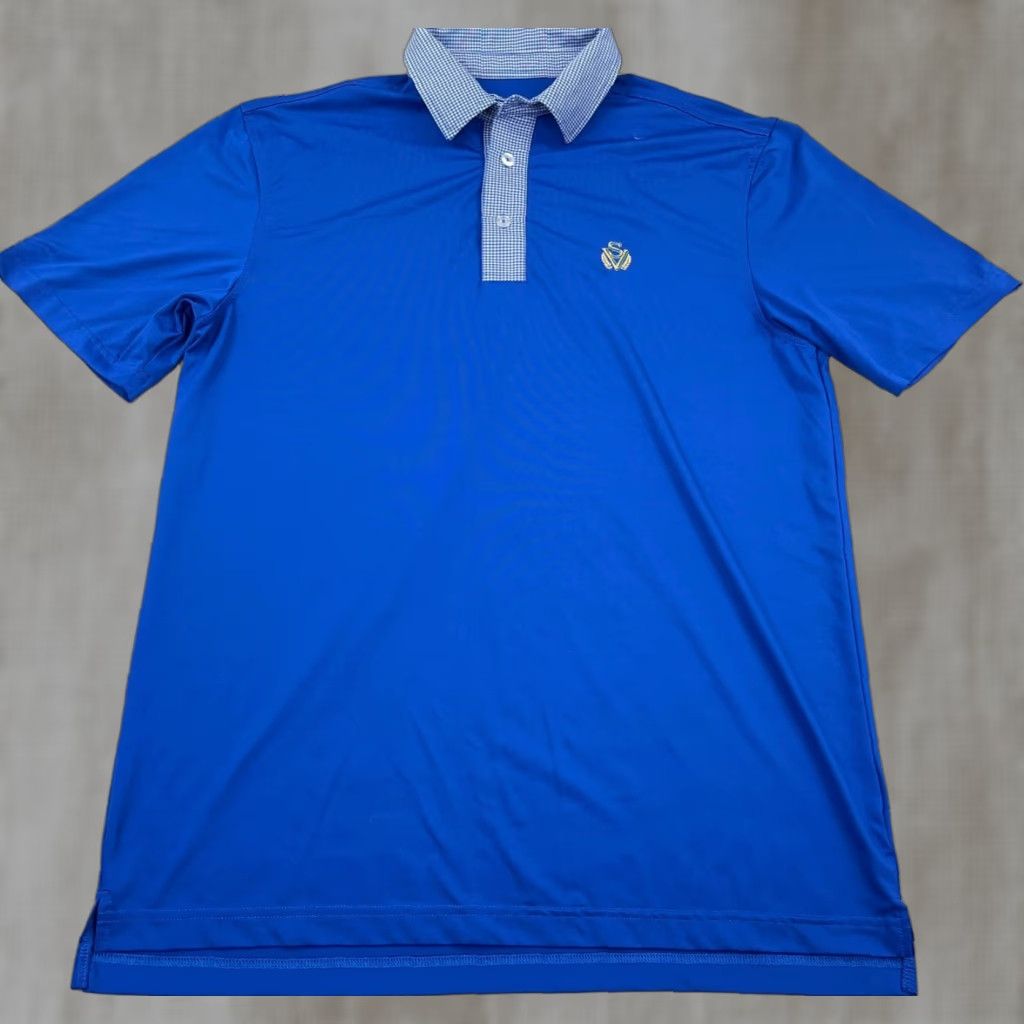 Vintage Straight Down Polo Shirt Men M Royal Blue Performance Wicking Golf Club Polo Shirt Mens Blue Short Sleeve Button Sports Polo Nike? Size US M / EU 48-50 / 2 - 1 Thumbnail