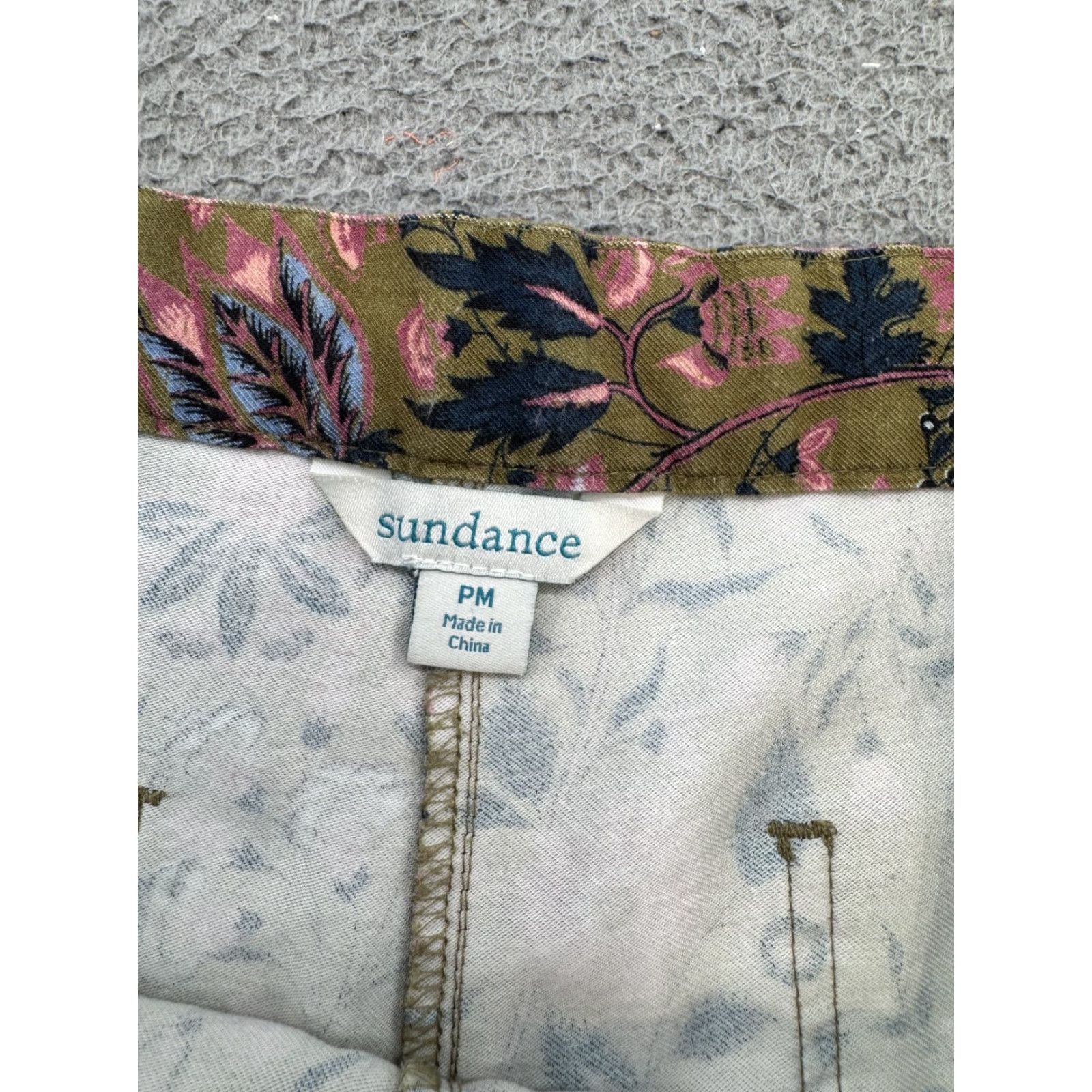 Vintage Sundance Pants Women's Floral Boho Wide Leg Pockets Size PM Petite Read Size 32" / US 10 / IT 46 - 4 Thumbnail