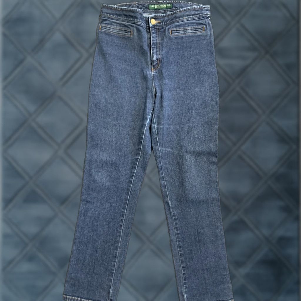 CO Lauren Jeans Co. Jeans Women Petite 6P Dark Wash Blue Denim 5-Pocket Relaxed Womens Size 28" / US 6 / IT 42 - 1 Thumbnail