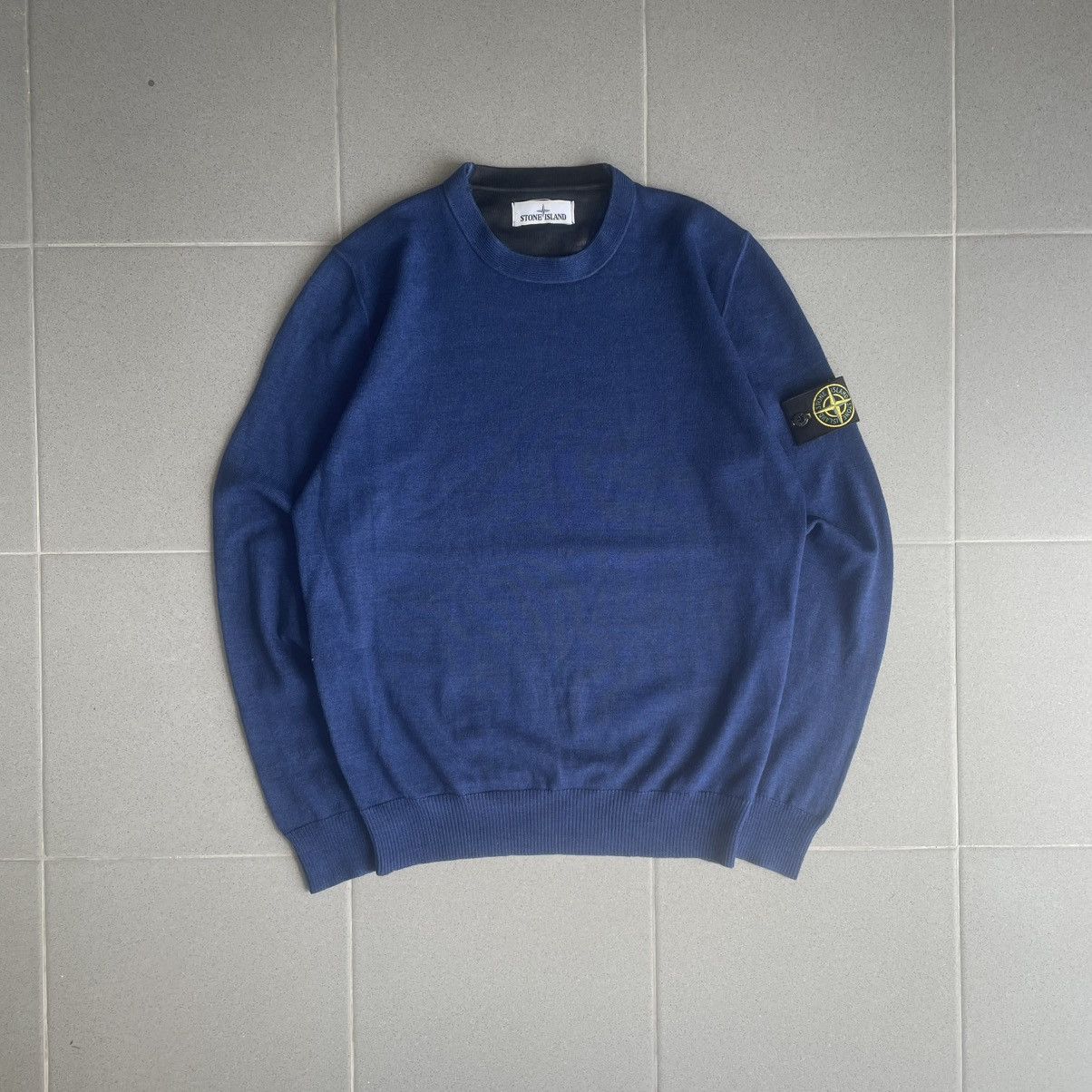 Stone Island × Vintage Stone Island Airbrush Wool Longsleeve Navy Blue L Sweatshirt Size US L / EU 52-54 / 3 - 4 Thumbnail