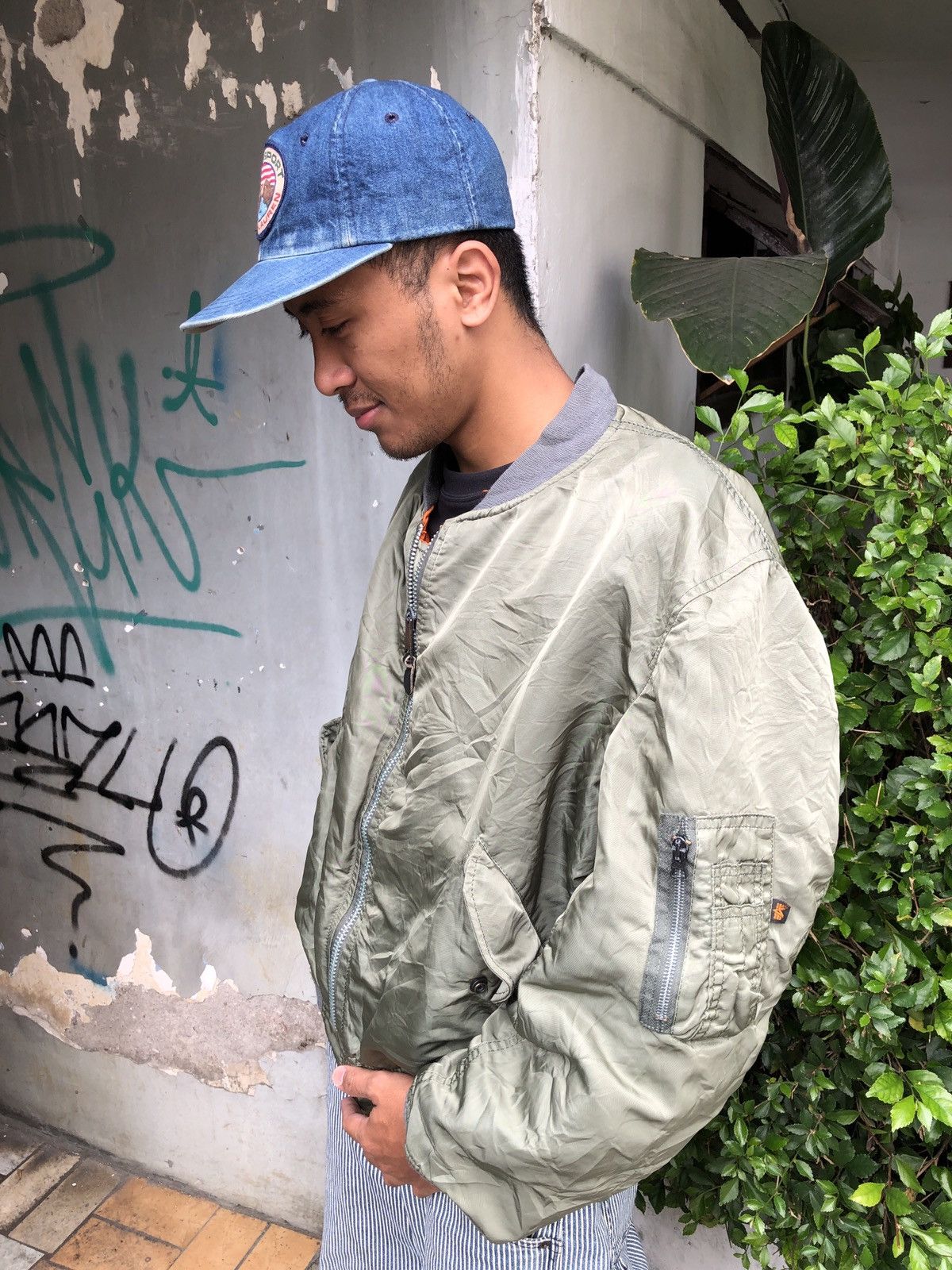 Alpha Industries × Vintage VTG MA1 ALPHA INDUSTRIES " HELL BLASTER " BOMBER Size US XL / EU 56 / 4 - 3 Thumbnail