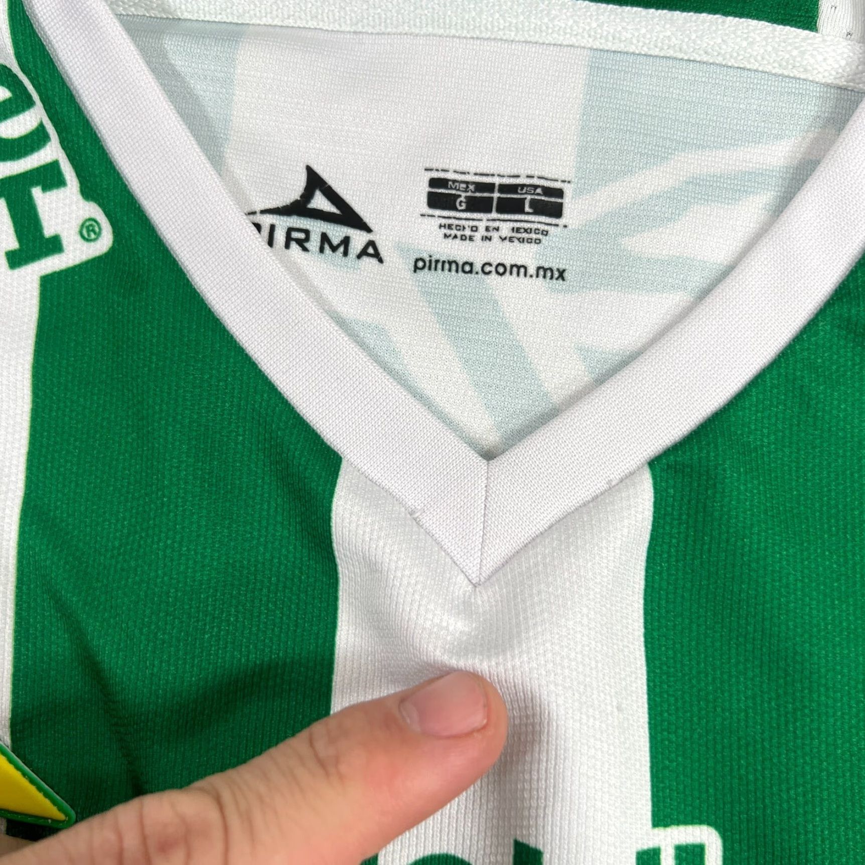 Primark Club Leon Jersey Large Prima Striped Green White Size US L / EU 52-54 / 3 - 3 Thumbnail