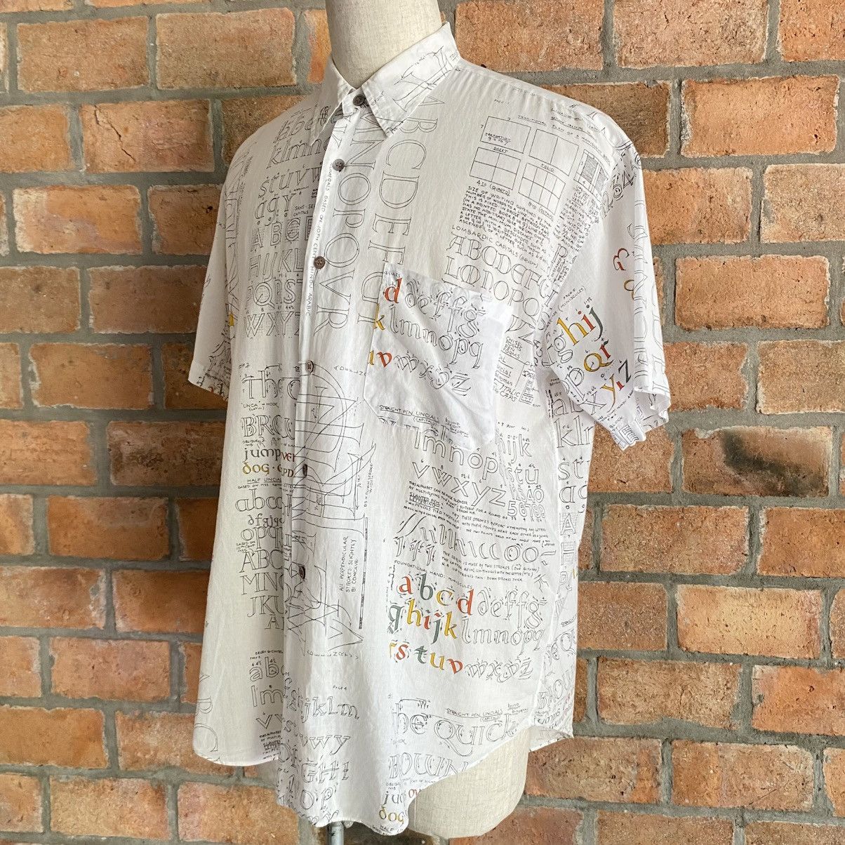 Paul Smith Paul Smith White Alphabet Print Shirt Size US XL / EU 56 / 4 - 23 Thumbnail