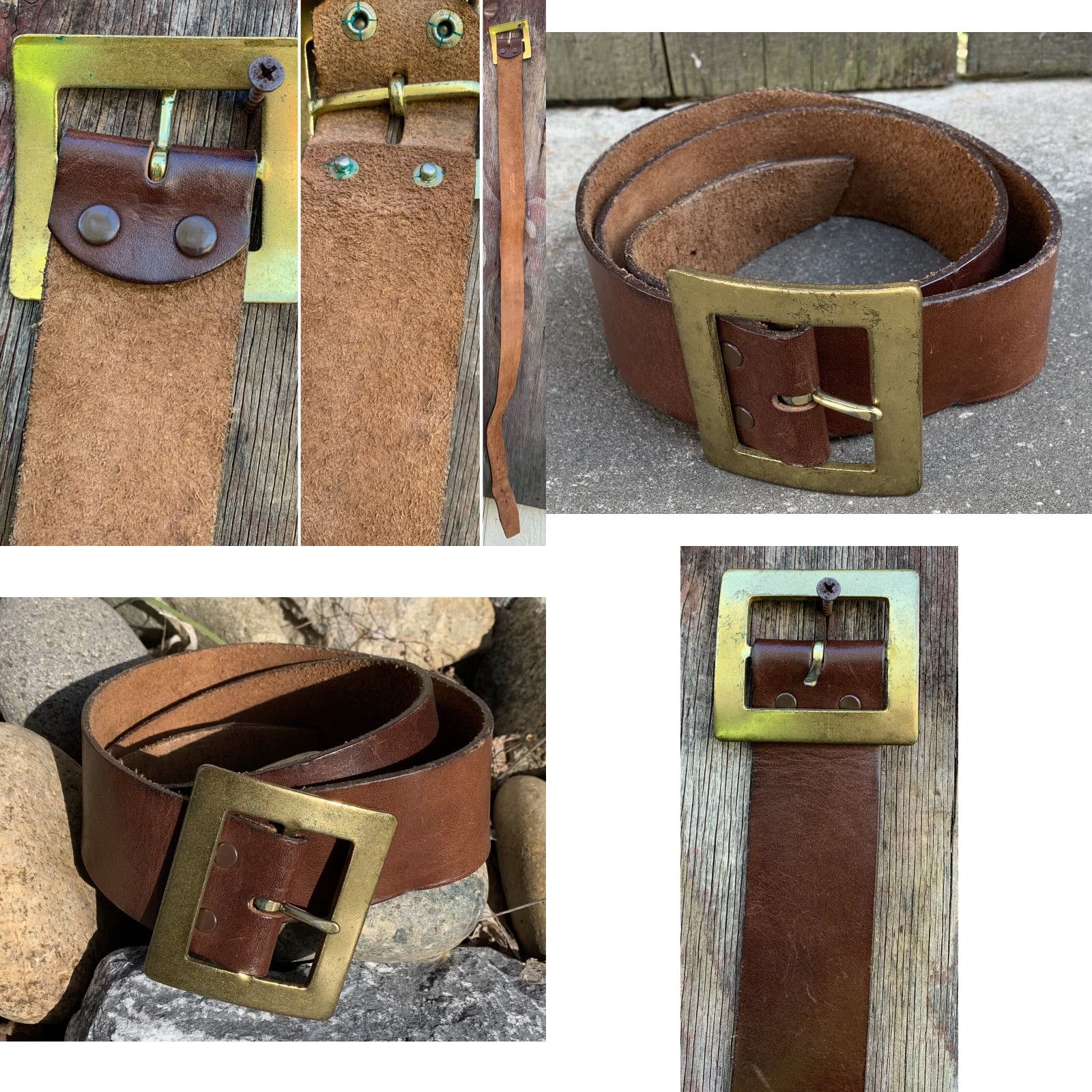 Vintage VINTAGE bench made Harness Cowhide Leather Belt Removable Buckle 35 or 36 Brown Adult Unisex Shirt/Hoodie/Belt? Size ONE SIZE - 10 Thumbnail