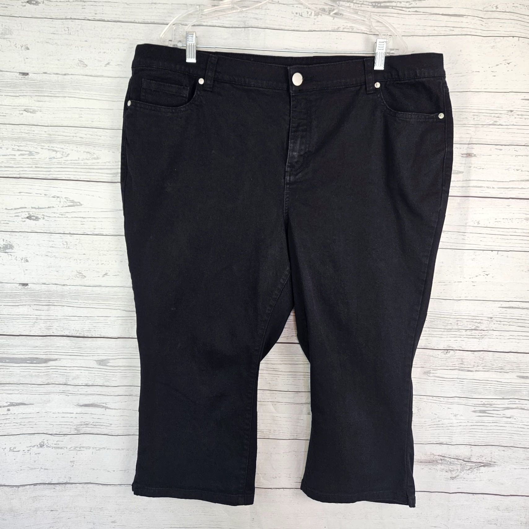 Vintage VINTAGE? No. Lane Bryant Womens Cropped Jeans Sz 20 Black High Rise Size 42" / US 20 - 2 Thumbnail