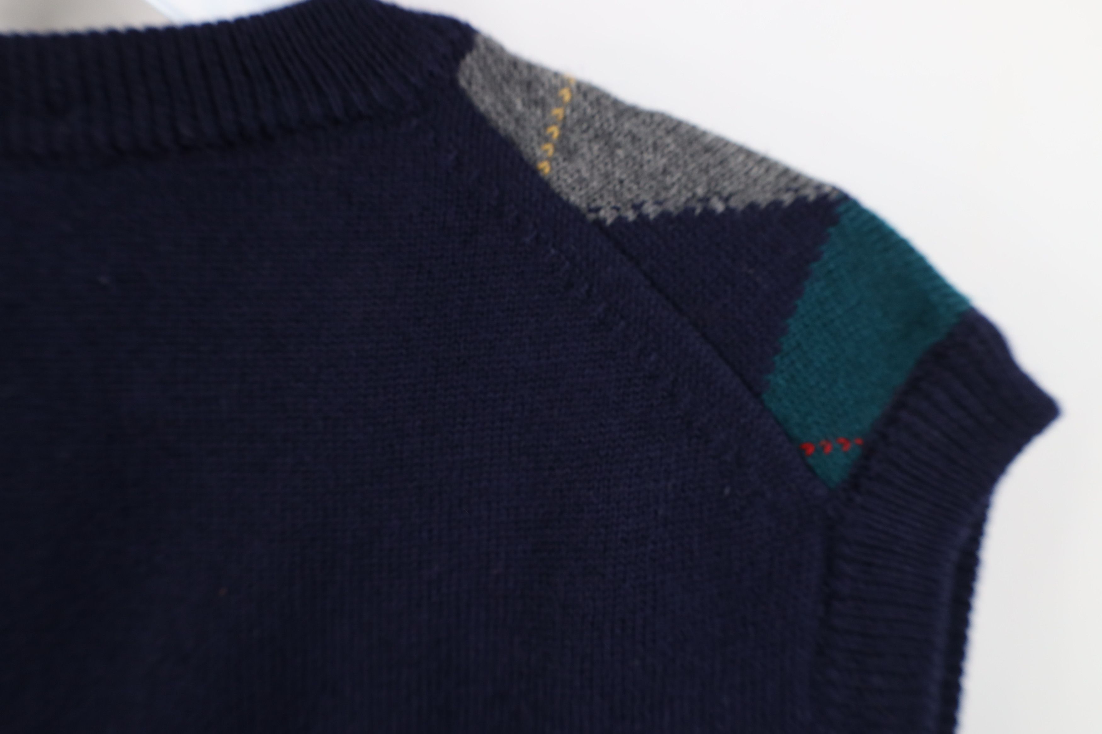 Vintage Vintage 90s Streetwear Wool Knit Argyle Diamond Sweater Vest Size US L / EU 52-54 / 3 - 8 Thumbnail