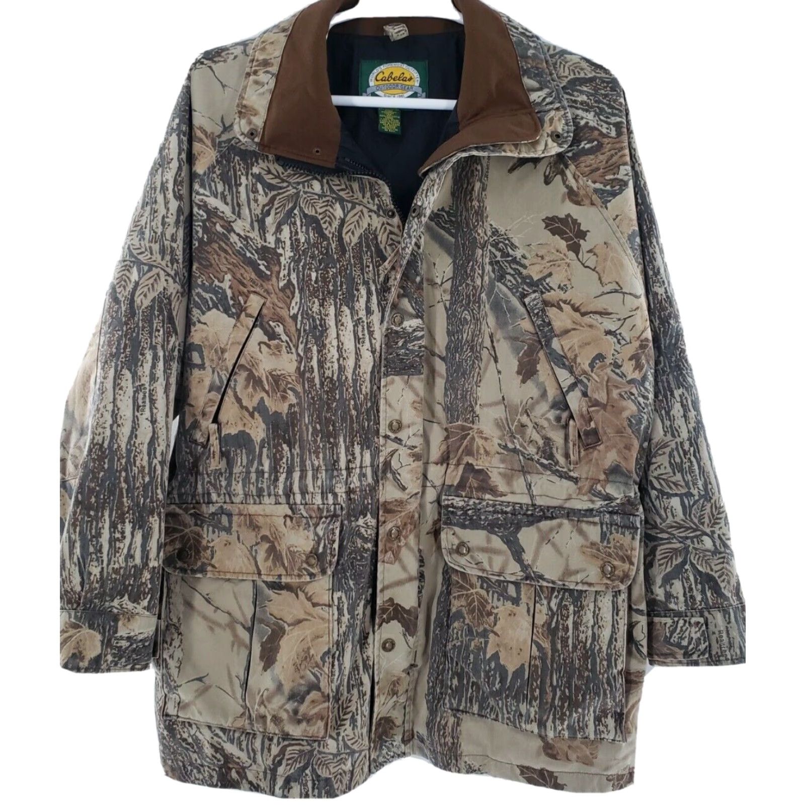 Vintage Cabela's Men's Realtree Camouflage Hunting Jacket Mid-Length Waterproof Breathable Outdoor Brown L Size US L / EU 52-54 / 3 - 3 Thumbnail