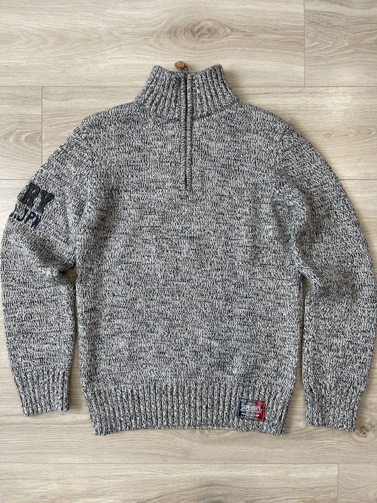 Superdry Superdry Premium Knit Quarter-Zip Mock Neck Sweater - Size M Size US M / EU 48-50 / 2 - 6 Thumbnail