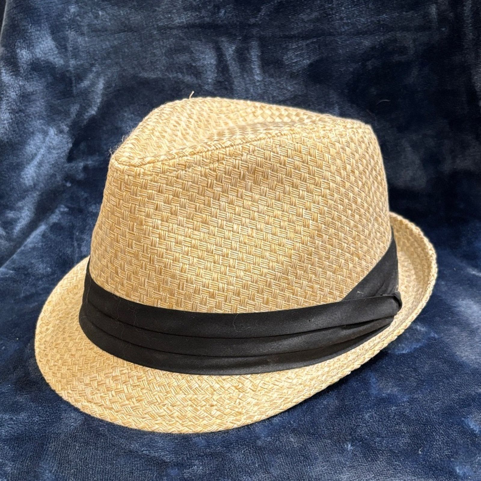 Other Milani Straw Fedora Hat Tan Black Band Sz S/M Classic Summer Size ONE SIZE - 1 Thumbnail