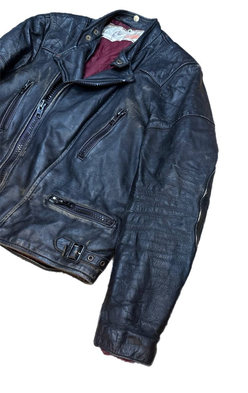 Vintage Vintage 80s Wolf Leathers Distressed Biker Jacket Cafe Racer Size US M / EU 48-50 / 2 - 3 Thumbnail