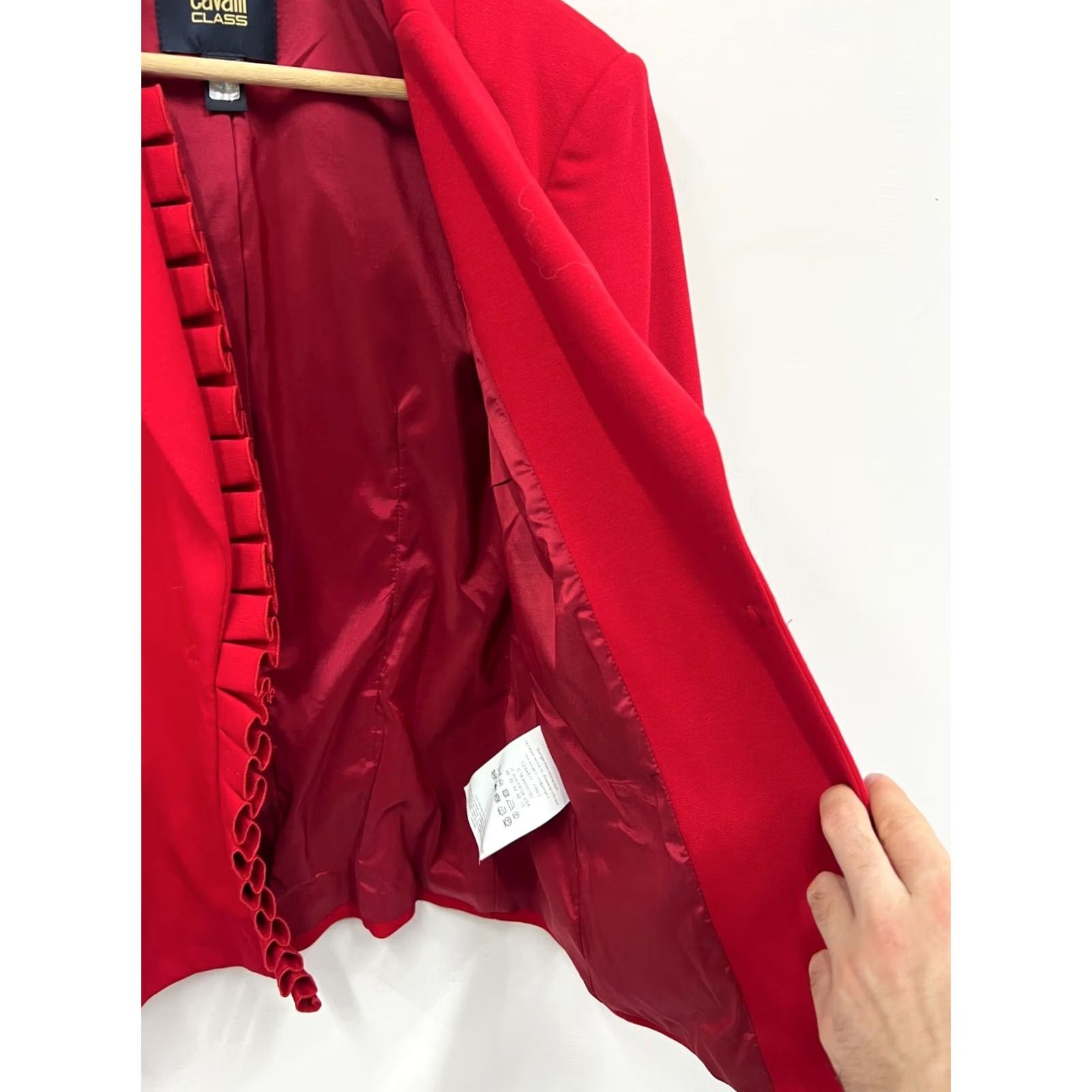 Roberto Cavalli Roberto Cavalli Blazer Women IT 46 US 10 Red Stretch Blazer Vintage? No Size L / US 10 / IT 46 - 6 Thumbnail