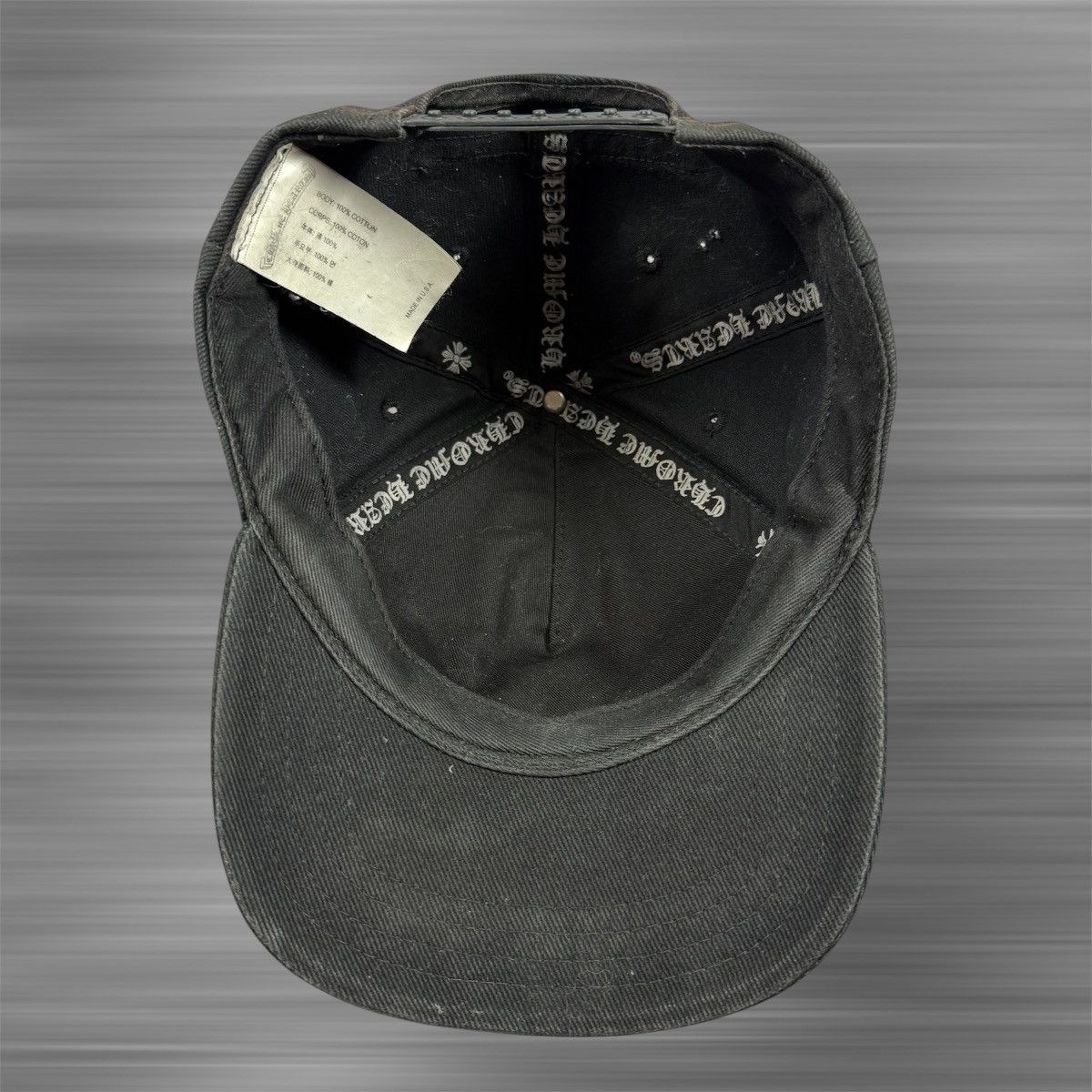 Chrome Hearts Chrome Hearts Cross Waxed Denim ‘Faded’ Baseball Cap Size ONE SIZE - 7 Thumbnail
