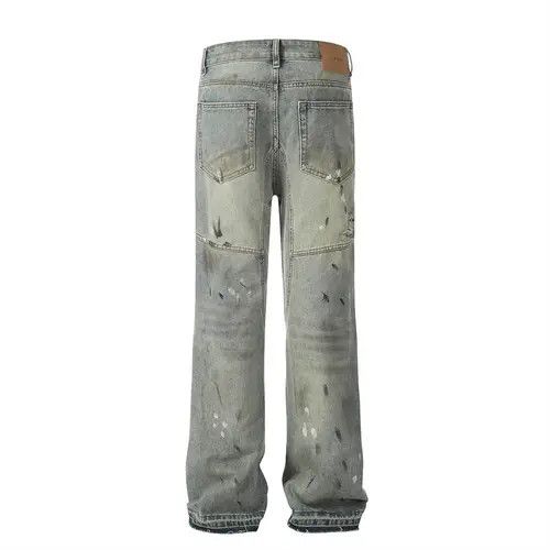 Jean Punk ink-splashed distressed heavy-duty ripped dirty jeans Size US 32 / EU 48 - 3 Thumbnail