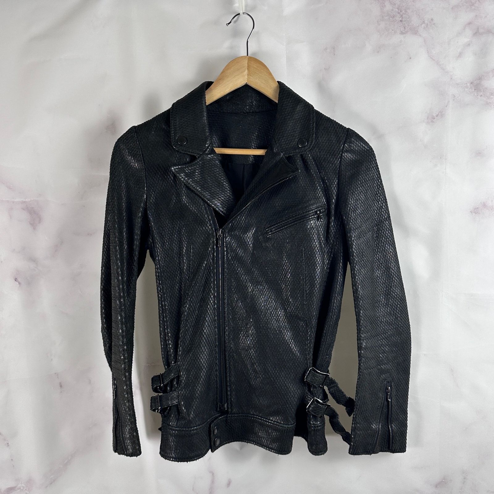 Hysteric Glamour Sheepskin Python Black Leather Riders Jacket Size US M / EU 48-50 / 2 - 2 Thumbnail