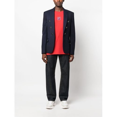 Balmain o1srvl11e1025 Double-breasted Blazer in Blue Size US XL / EU 56 / 4 - 2 Thumbnail