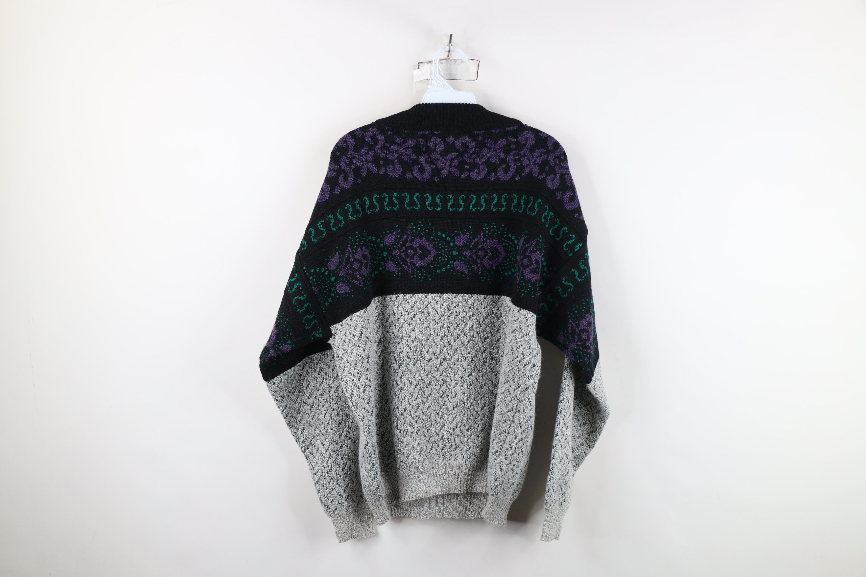 Vintage Vintage 90s Streetwear Wool Bled Knit Paisley Flower Sweater Size M / US 6-8 / IT 42-44 - 10 Thumbnail