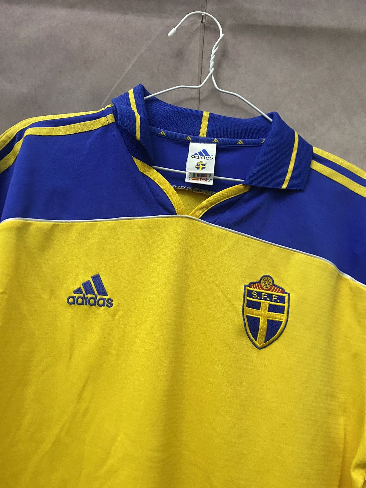 Adidas Sweden Home T-Shirt 2000-2002 Very Rare💥 Size US L / EU 52-54 / 3 - 4 Thumbnail