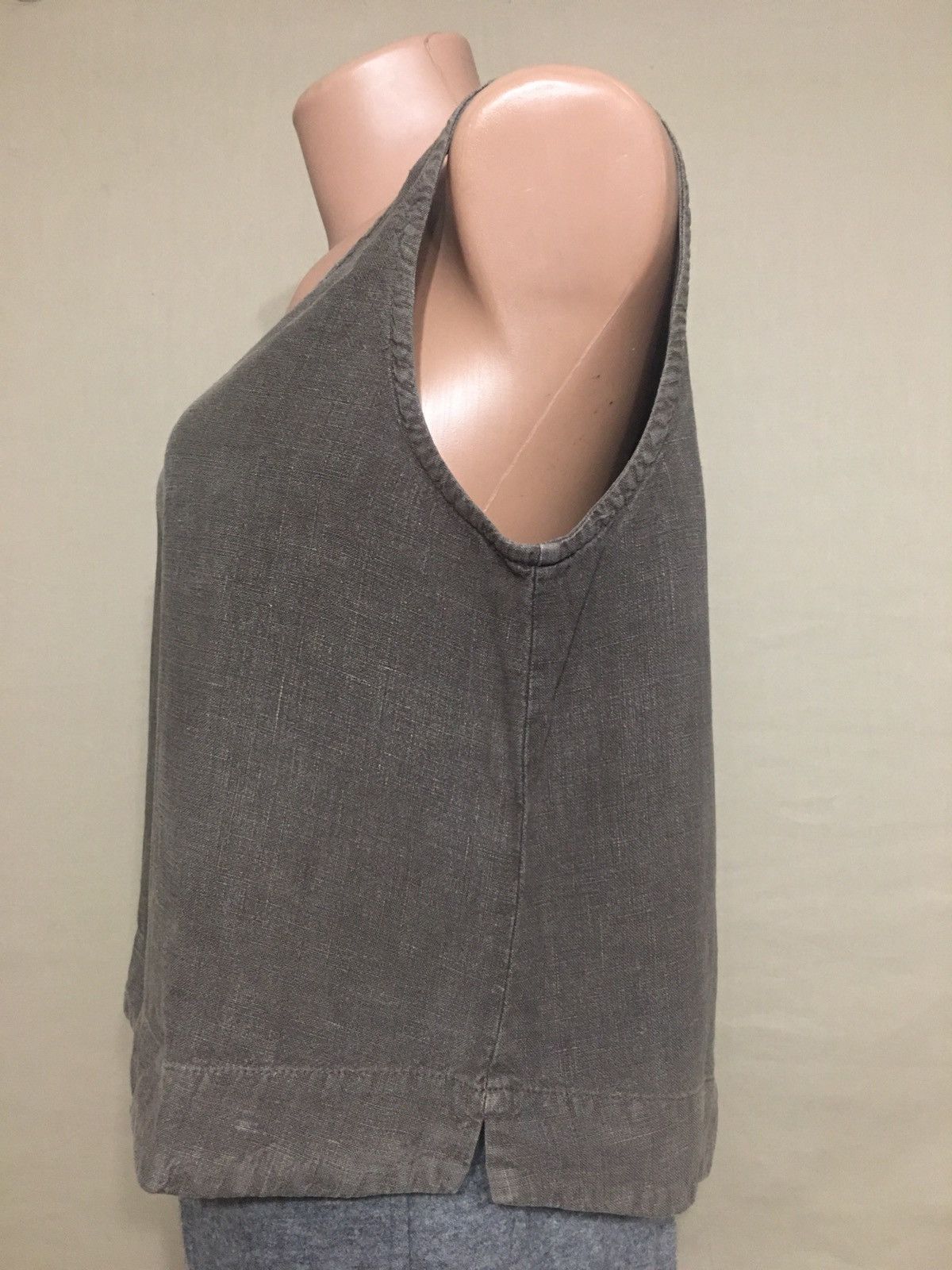 Designer OSKA Linen Khaki Green Tank Top Blouse Size 1 Size S / US 4 / IT 40 - 4 Thumbnail
