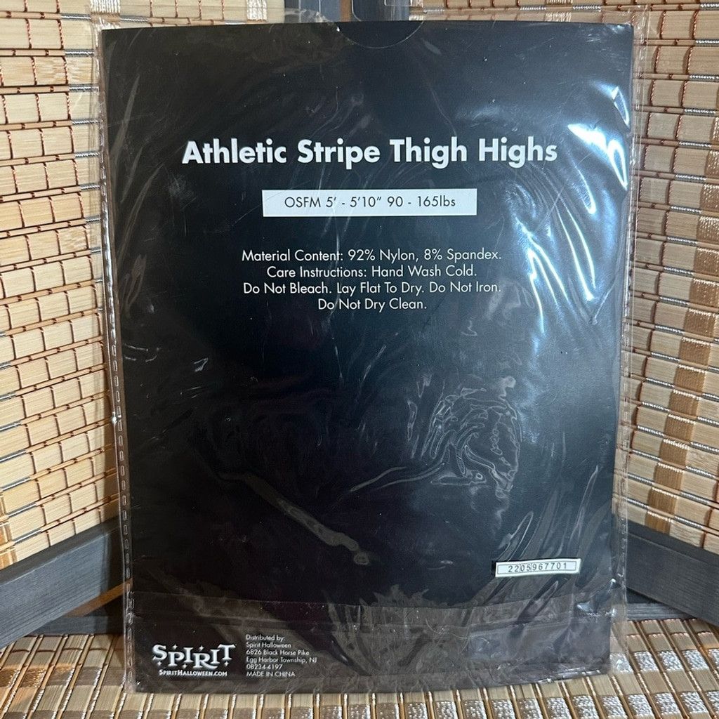 Share Spirit Homme Athletic Stripe Fishnet Thigh Highs Size ONE SIZE - 2 Thumbnail
