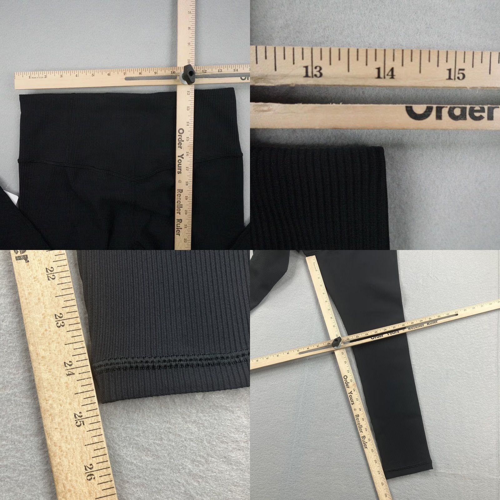 Athleta Output: Athleta Leggings Womens Large Black Elation Rib Tight Ankle Athletic Pants - New Wear Size 36" / US 14 / IT 50 - 8 Thumbnail