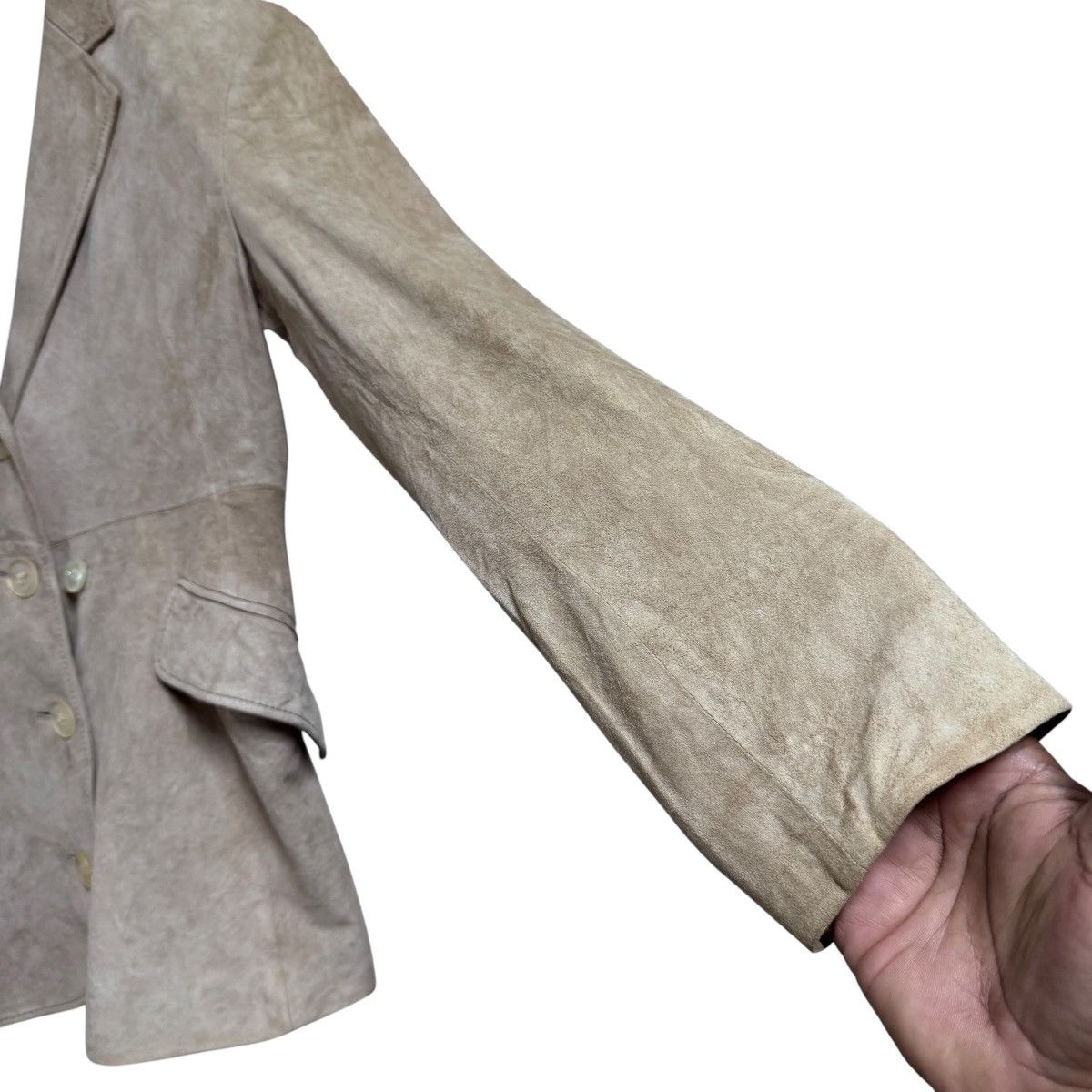 Jil Sander Jil Sander Suede Leather Blazer Jacket Beige Size XS / US 0-2 / IT 36-38 - 5 Thumbnail