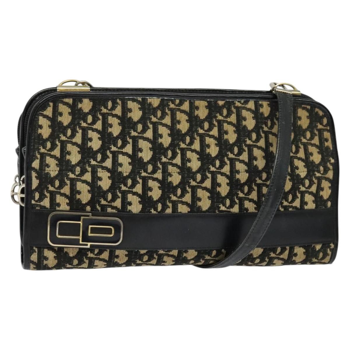 Dior DIOR Trotter Canvas Shoulder Bag Navy Gold Size ONE SIZE - 1 Thumbnail