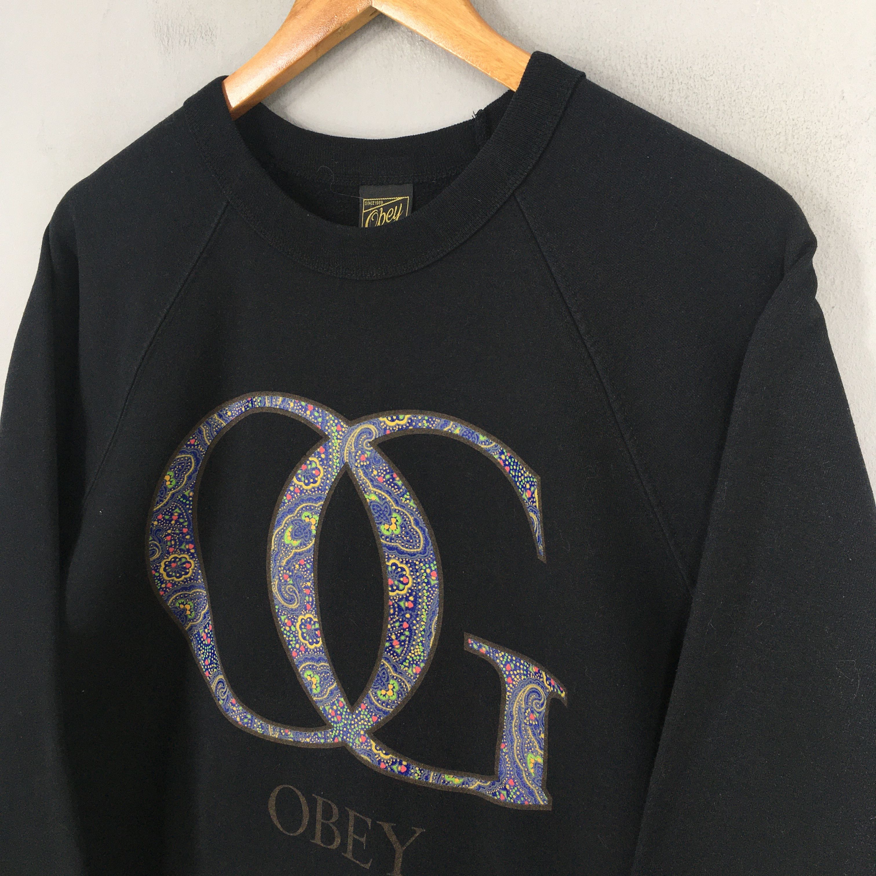 Obey × Vintage Vintage Obey Worldwide OG Logo Black Sweatshirt Medium Size US M / EU 48-50 / 2 - 3 Thumbnail