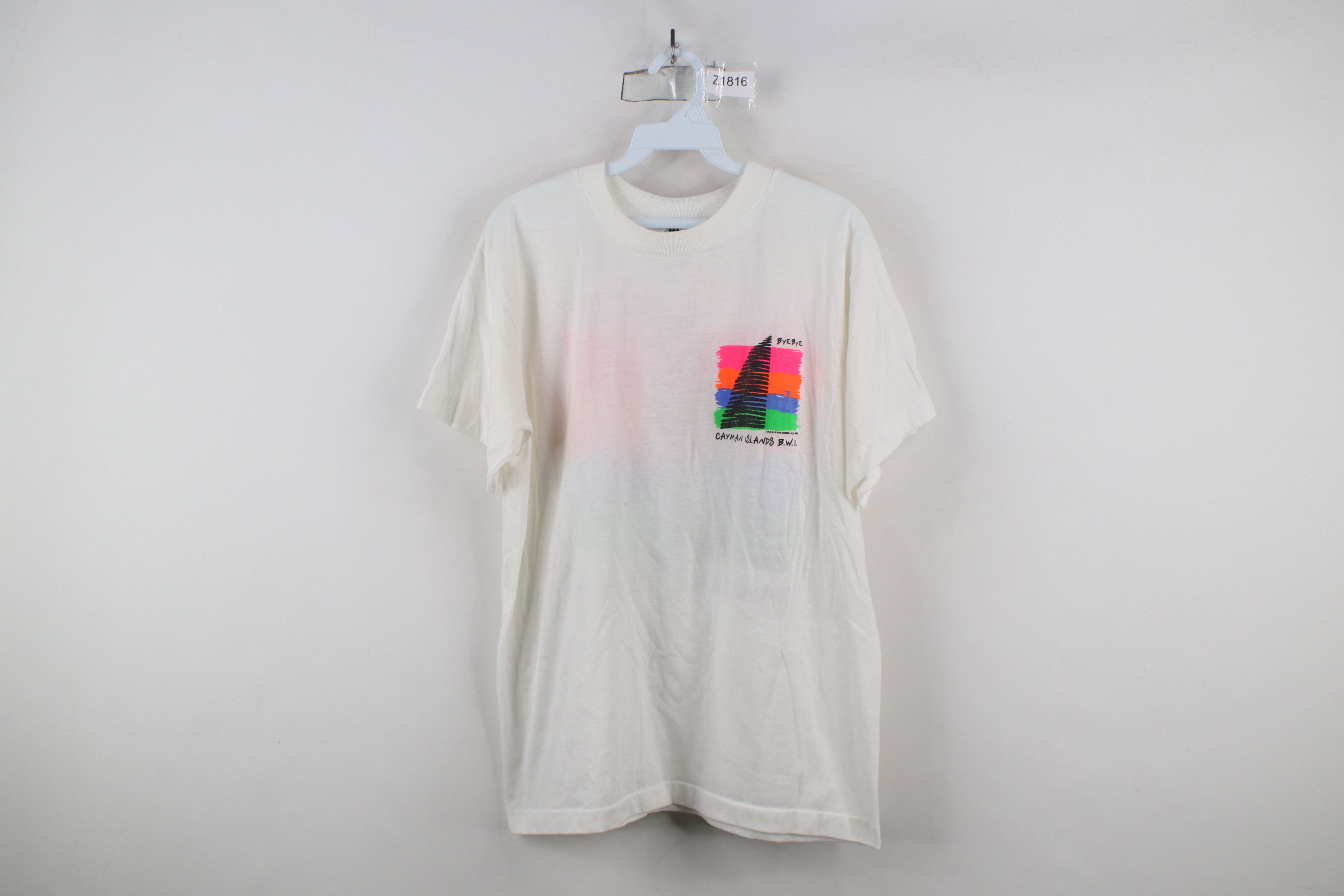 Vintage Vintage 80s Streetwear Sheer Cayman Islands Sailing T-Shirt Size US L / EU 52-54 / 3 - 1 Thumbnail
