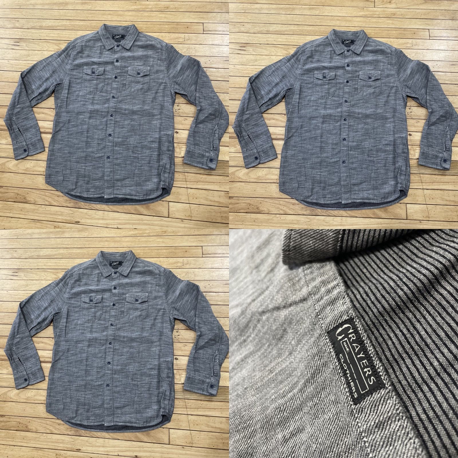 Grayers VINTAGE Grayers Heritage Flannel Shirt Mens Large Solid Gray Button Front Double Pockets Size US L / EU 52-54 / 3 - 11 Thumbnail