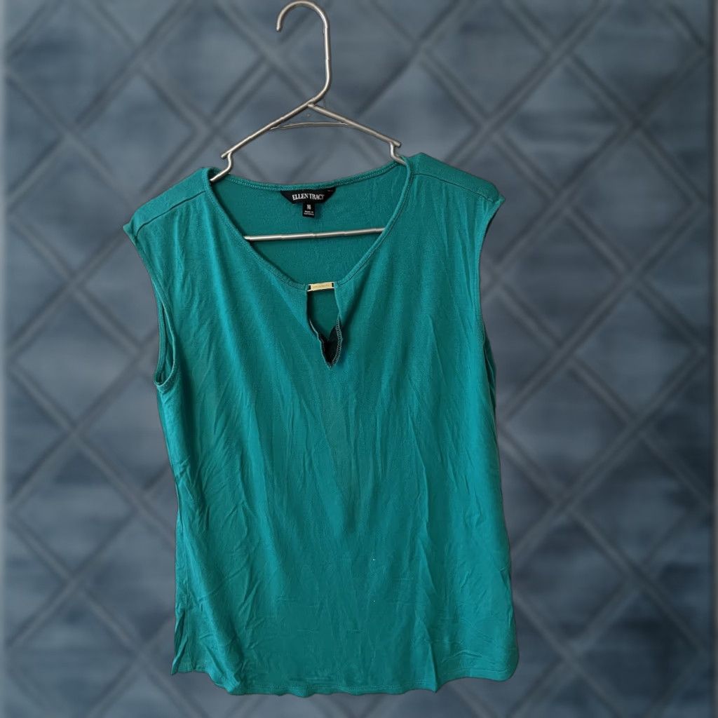 Ellen Tracy Ellen Tracy Blue Sleeveless Tank Top Blouse Women's Medium Womens Size M / US 6-8 / IT 42-44 - 1 Thumbnail