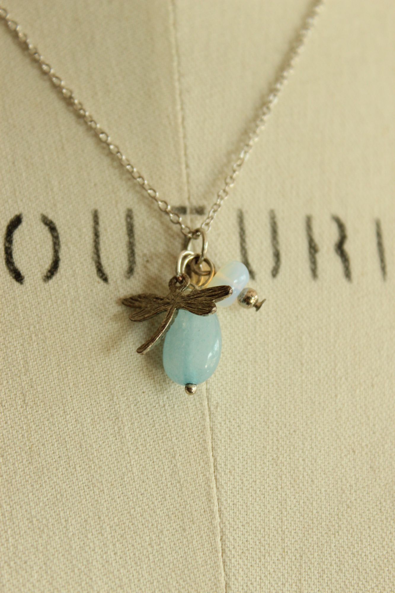 Other Dragonfly Necklace and Earrings set, with Blue beads, Jewelr Size ONE SIZE - 7 Thumbnail