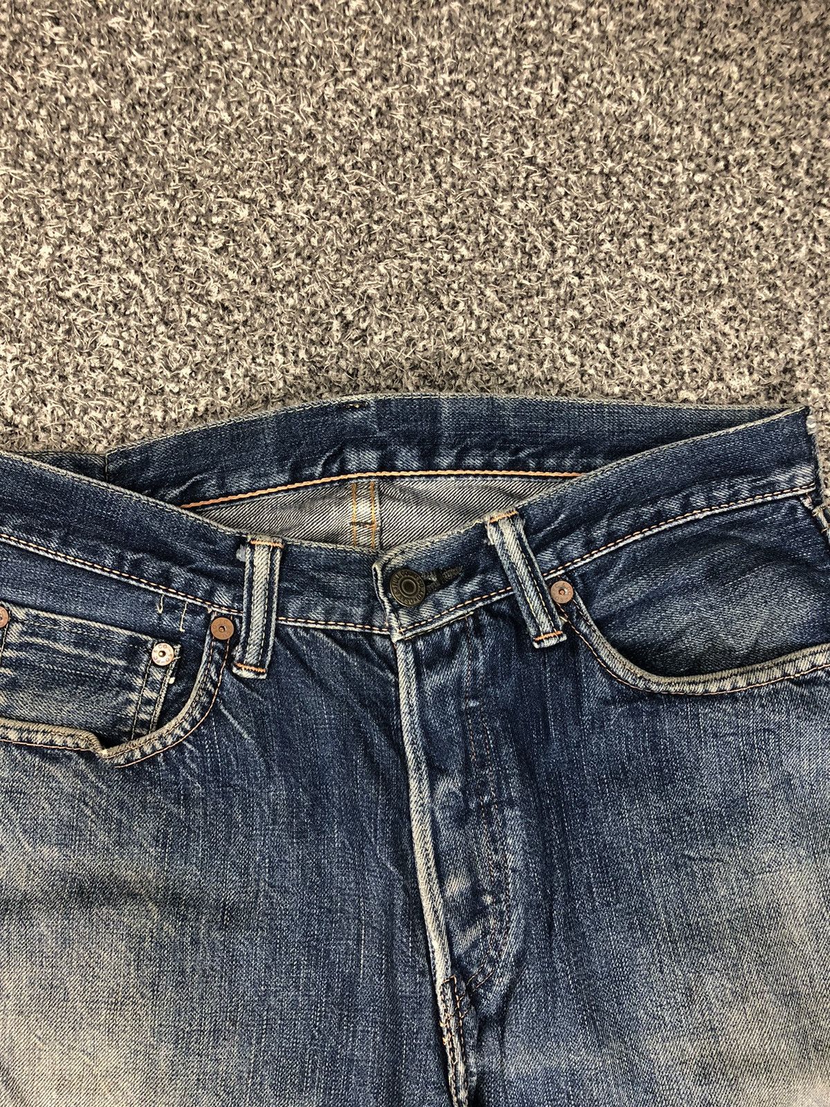 Evisu Vintage Distressed Japanese Brand Fullcount Selvage Jeans Size US 30 / EU 46 - 3 Thumbnail