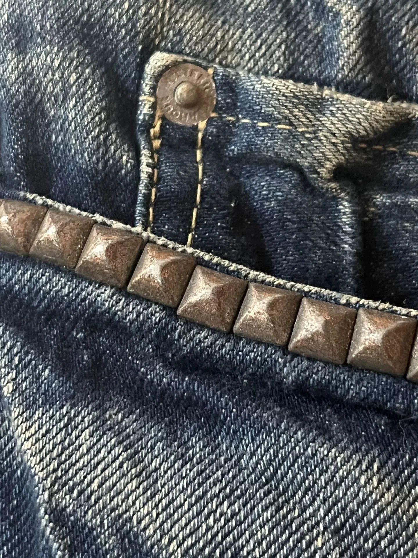 Hysteric Glamour Hysteric Glamour Patchwork Studded Jeans. Size US 32 / EU 48 - 2 Thumbnail