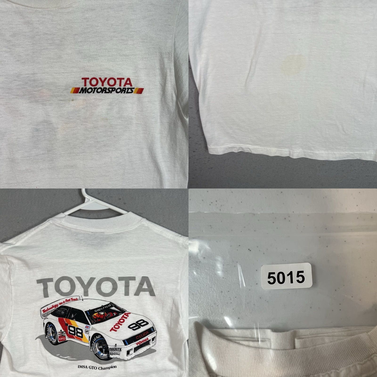 Vintage VINTAGE 80s Toyota Celica IMSA GTO Champion Graphic Tee Adult Medium White Mens Size US M / EU 48-50 / 2 - 8 Thumbnail