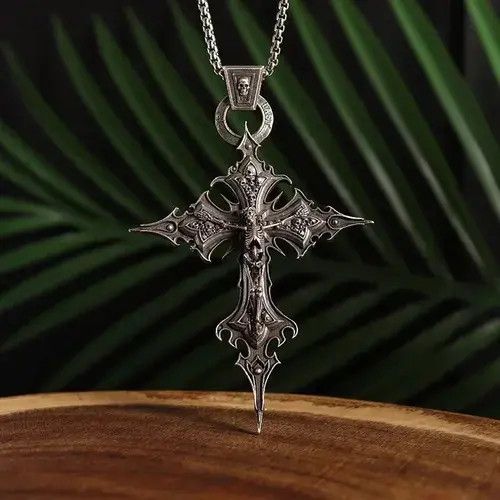 Other Vintage Skeleton Cross Pendant Necklace Size ONE SIZE - 4 Thumbnail