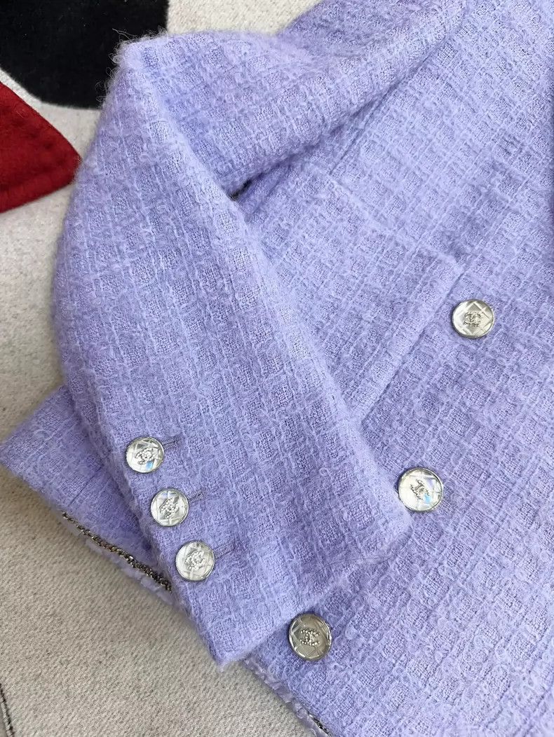 Chanel Chanel 21K autumn and winter show purple taro purple lapel Size XS / US 0-2 / IT 36-38 - 4 Thumbnail