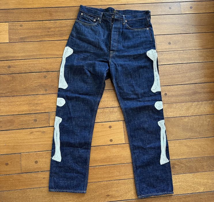 Kapital Kapital Embroidered Bone Denim | Grailed