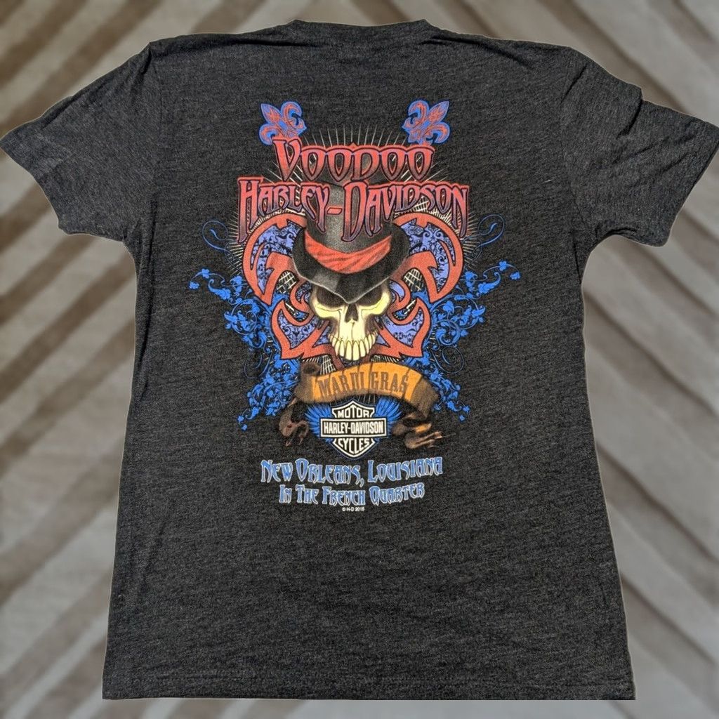 Harley Davidson Harley-Davidson VOODOO MARDI GRAS NEW ORLEANS FRENCH QUARTER Men Small Heather Gray T-Shirt Size US S / EU 44-46 / 1 - 1 Thumbnail