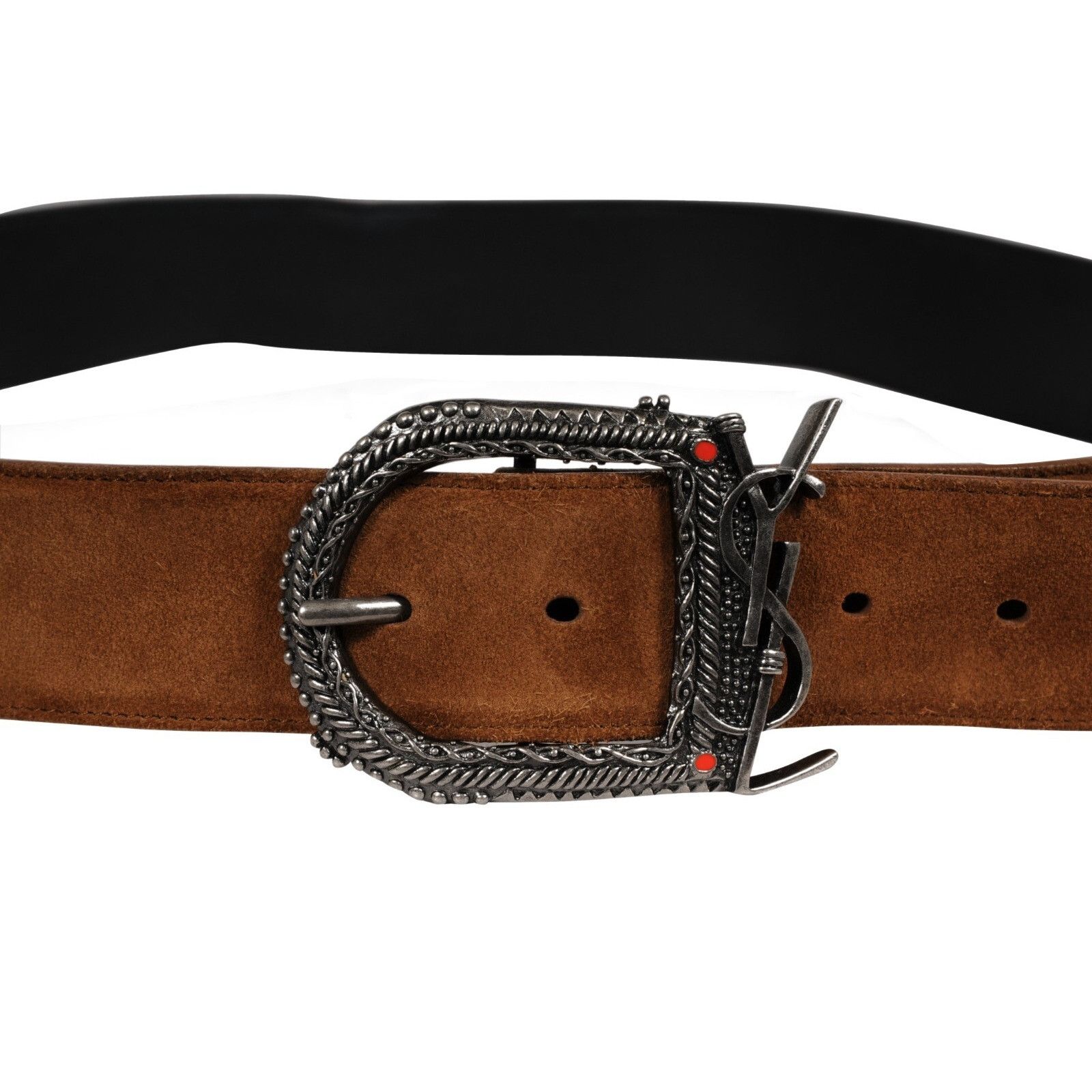 Saint Laurent Paris YSL Logo Monogram Western Belt Sz 100 Size 34 - 2 Thumbnail