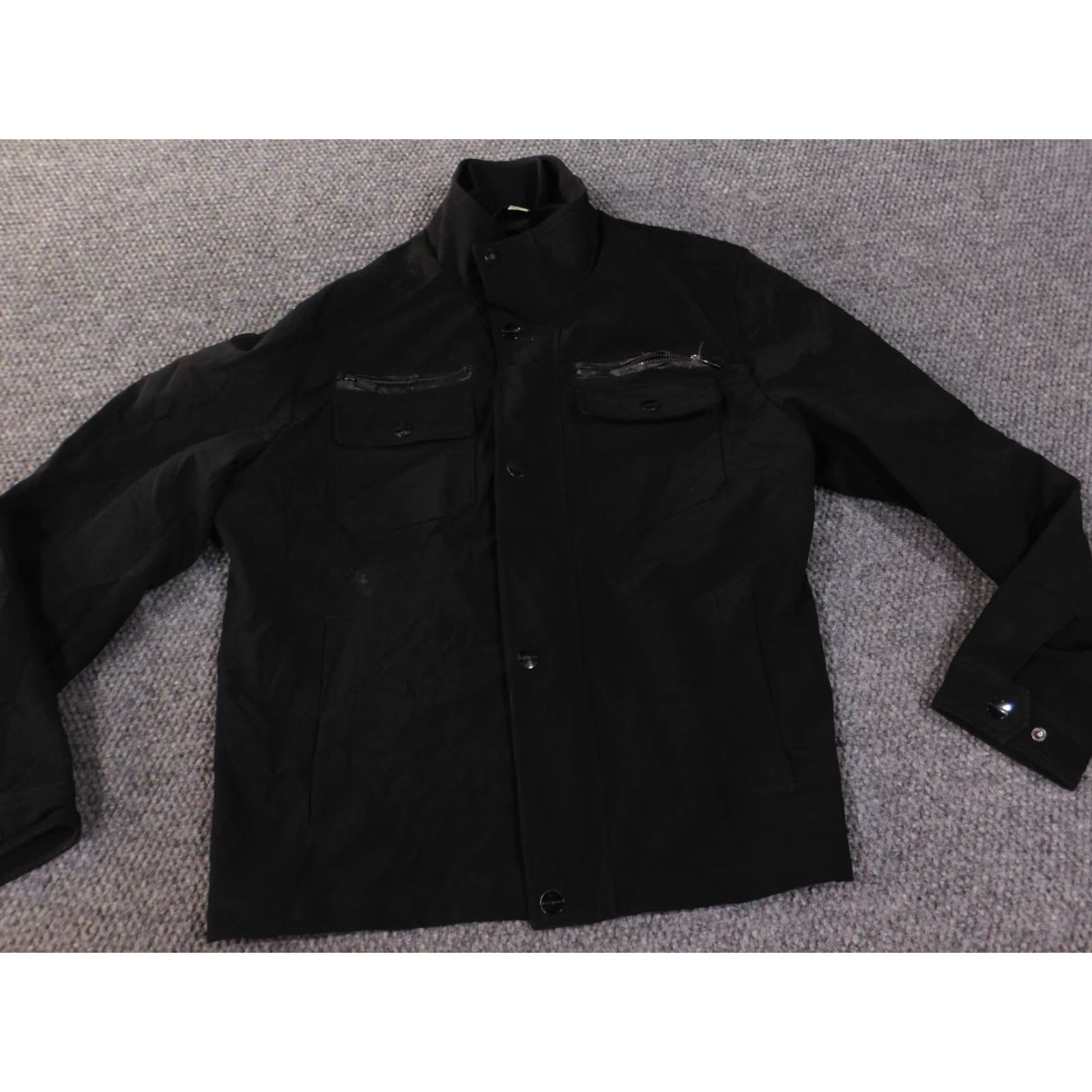 Michael Kors Michael Kors Jacket Regular Mens L Black Zip Polyester Lined Bomber Jacket Knit Solid Classic Size US L / EU 52-54 / 3 - 3 Thumbnail