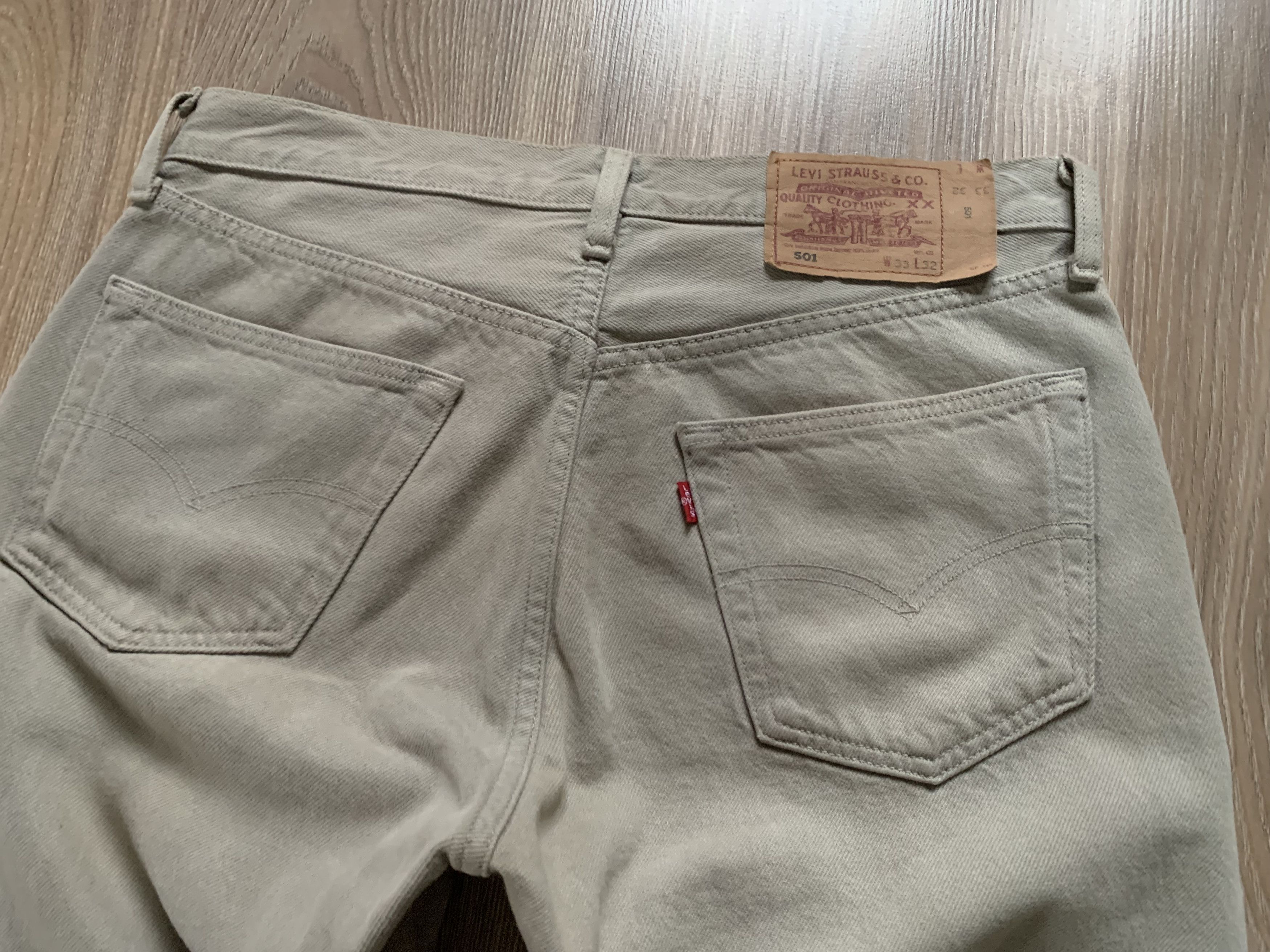 Levi's × Levi's Vintage Clothing Levi's 501 Beige Denim Jeans Pants Size US 33 - 7 Thumbnail
